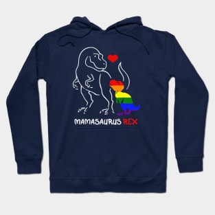 Funny Mama Saurus Rex Lgbt Rainbow Hoodie